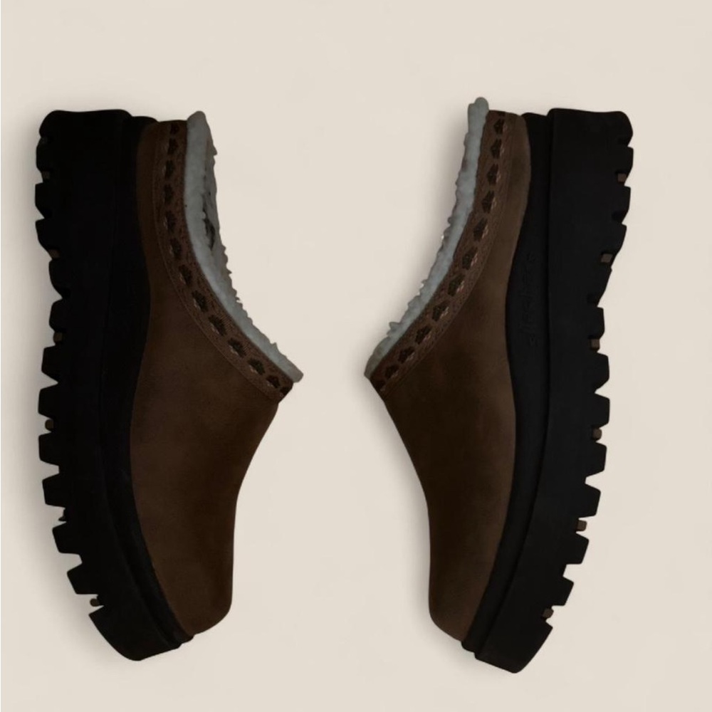 Skechers Women's Brown Mules with Black Soles